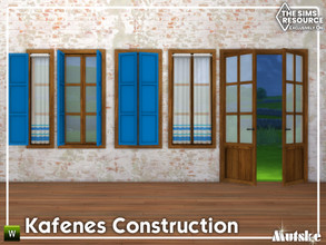 Sims 4 — Kafenes Construction Set Part 2 Middle by Mutske — This set is inspired on an Greek Cafe. The windowsills have