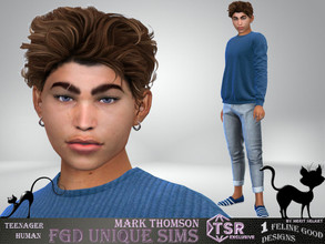 Sims 4 — Mark Thomson by Merit_Selket — a Computer and his friends is all Mark needs to be happy Mark Thomson Teenager