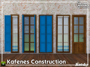 Sims 4 — Kafenes Construction Set Part 3 Tall by Mutske — This set is inspired on an Greek Cafe. The windowsills have