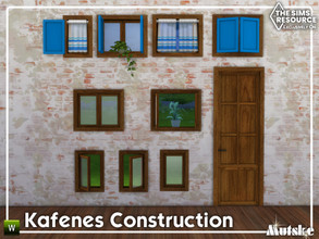 Sims 4 — Kafenes Construction Set Part 4 Privat by Mutske — This set is inspired on an Greek Cafe. The windowsills have