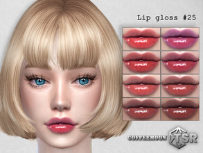 Sims 4 — Lip gloss #25 by coffeemoon — 9 color options for female only: teen, young, adult, elder HQ mod compatible