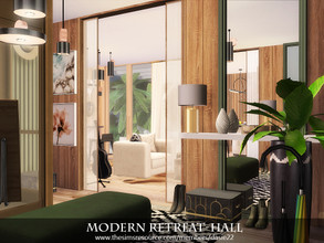 Sims 4 — Modern Retreat-Hall by dasie22 — Modern Retreat-Hall is a contemporary, elegant room in natural materials.