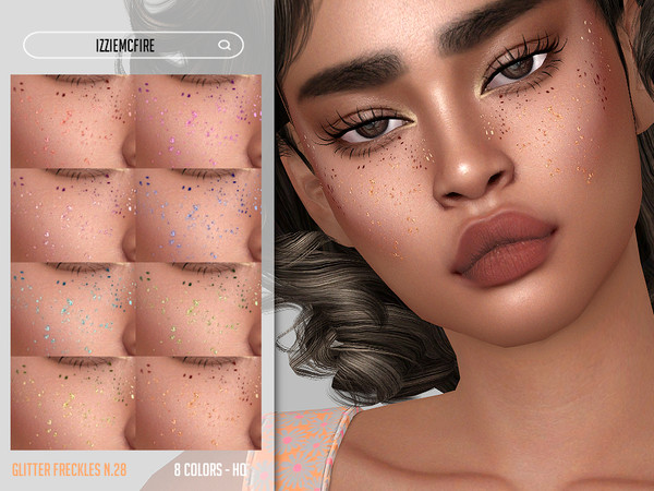 Sims 4 — Glitter Freckles N.28 by IzzieMcFire — - Stand alone item with thumbnail - 8 colors - Female only - HQ texture -