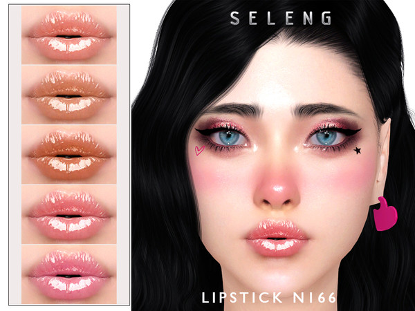 Sims 4 — Lipstick N166 by Seleng — The lipstick has 12 colours and HQ compatible. Allowed for teen, young adult, adult