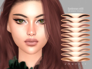Sims 4 — Eyebrows n68 by ANGISSI — *PREVIEWS MADE USING HQ MOD *10 colors *HQ mod compatible *Female *Custom thumbnail