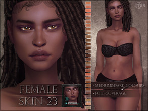 Sims 4 — Female skin 23 - medium and dark colours by RemusSirion — Full-coverage skin for female sims in medium and dark
