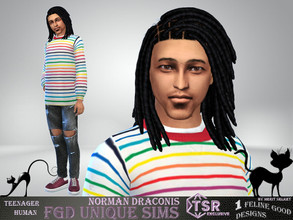Sims 4 — Norman Draconis by Merit_Selket — Norman is a creative young boy and always drawing or painting something Norman