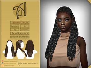 Sims 4 — Deiondre - Braided Hairstyle by AurumMusik — New long braided hairstyle with lace bangs in 30 swatches with some