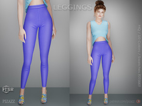 Sims 4 — Soft Shine Leggings by pizazz — Form-fitting leggings with a bit of shine for your sims 4 game. Dress it up or