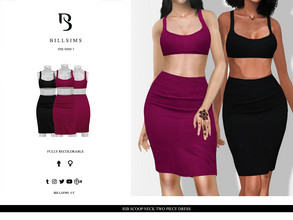 Sims 3 — Rib Scoop Neck Two Piece Dress by Bill_Sims — This two piece dress features a rib material with a scoop neck