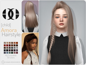 Sims 4 — Amora Hairstyle [Child] by DarkNighTt — Amora Hairstyle is a braided, stylish, long hairstyle for children. 30