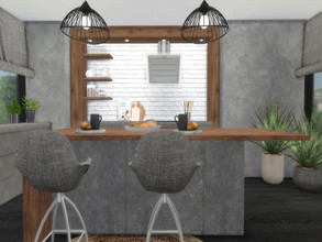 Sims 4 — Cania Kitchen by Suzz86 — Cania is a fully furnished and decorated kitchen. Size: 7x7 Value: $ 13,300 Short