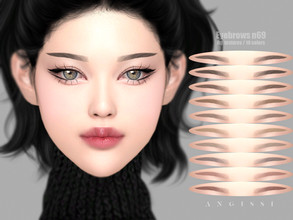 Sims 4 — Eyebrows n69 by ANGISSI — *PREVIEWS MADE USING HQ MOD *10 colors *HQ mod compatible *Female *Custom thumbnail 