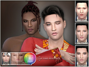 Sims 4 — Skin Elvis by BAkalia — Hello :) Realistic facemask and body for male sims. Many mixing possibilities. I hope