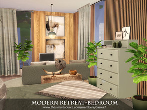 Sims 4 — Modern Retreat-Bedroom by dasie22 — Modern Retreat-Bedroom is a contemporary, elegant room in natural materials.