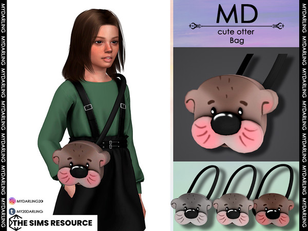Sims 4 — cute otter bag Child by Mydarling20 — new mesh base game compatible all lods all maps 4 colors The texture of