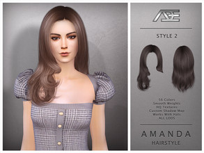 Sims 4 — Amanda  - Style 2 (Hairstyle) by Ade_Darma — Amanda Hairstyle - Style 2 New Hair Mesh 56 Colors HQ Textures No