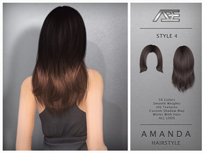 Sims 4 — Amanda  - Style 4 (Hairstyle) by Ade_Darma — Amanda Hairstyle - Style 4 New Hair Mesh 56 Colors HQ Textures No