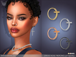 Sims 4 — Cross Nose Piercing (Left Nostril) by feyona — Cross Nose Piercing (Left Nostril) comes in 4 colors: yellow,