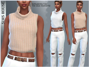 Sims 4 — WOMEN'S KNITTED TANK TOP by Sims_House — WOMEN'S KNITTED TANK TOP 8 options. Women's knitted tank top for The