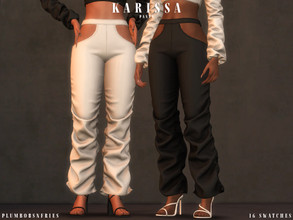 Sims 4 — KARISSA | pants by Plumbobs_n_Fries — Hip Cut-Out, Ruched Pants New Mesh HQ Texture Female | Teen - Elders Hot