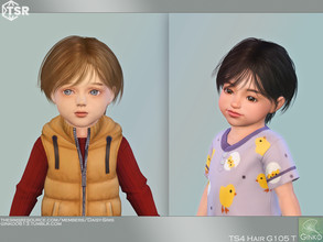 Sims 4 — Short Bob Hairstyle for Toddler - G105T by Daisy-Sims — 21 base colors + 9 ombre colors hat compatible all LODs