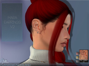 Sims 4 — Mara Earrings V2 by PlayersWonderland — A small collection of different ear piercings. Right. 2 rings and a
