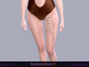 Sims 4 — Random tattoos 11 by ANGISSI — *PREVIEWS MADE USING HQ MOD * 3 black options (right ,left ,both legs) * HQ