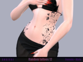 Sims 4 — Random tattoos 12 by ANGISSI — *PREVIEWS MADE USING HQ MOD *HQ compatible *FEMALE+MALE *Works with all skins