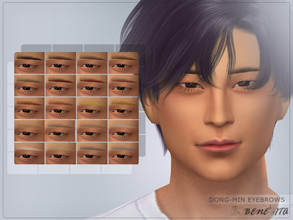Sims 4 — Dong-Min Eyebrows [HQ] by Benevita — Dong-Min Eyebrows HQ Mod Compatible 20 Swatches Female-Male I hope you