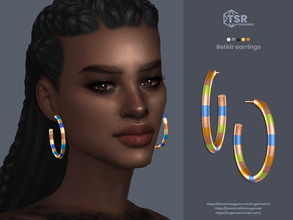 Sims 4 — BelAir earrings by sugar_owl — Hoop earrings for female sims. 5 swatches: gold, silver, bronze. Teen - Adult -
