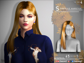 Sims 4 — Shantelle Hairstyle by Mazero5 — Simple long hairstyle that was tucked behind the right ear. 45 Swatches to