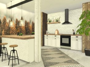 Sims 4 — Anisa Kitchen by Suzz86 — Anisa is a fully furnished and decorated kitchen. Size:7x7 Value: $ 15,400 Short Walls
