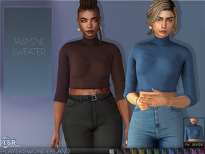 Sims 4 — Jasmine Sweater by PlayersWonderland — A new sweater perfect for colder days! Coming in 13 swatches Custom