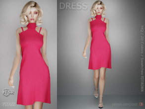 Sims 4 — Turtleneck strap dress by pizazz — Turtleneck strap dress. Classy and sexy in a beautiful dress for your sims 4
