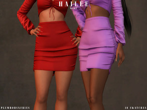 Sims 4 — HAILEE | skirt by Plumbobs_n_Fries — High Waisted Ruched Skirt New Mesh HQ Texture Female | Teen - Elders Hot