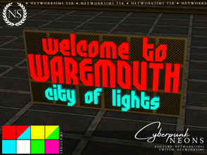 Sims 4 — Cyberpunk City Lights 2 by networksims — A standalone cyberpunk neon sign.