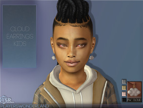 Sims 4 — Cloud Earrings Kids by PlayersWonderland — Kids version of my cloud earrings A pair of cute cloud earrings.