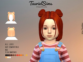 Sims 4 — Kim -Hair style (toddler) by taurielsims — All lods Hat compatible 15 ea swatches BGC