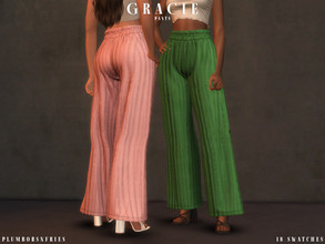 Sims 4 — GRACIE | pants by Plumbobs_n_Fries — Wide Leg High Waisted Pants New Mesh HQ Texture Female | Teen - Elders Hot