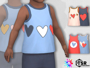 Sims 4 — Toddler All Hearts Tank - Needs SP Toddler by Pelineldis — Five cute tank tops with hearts prints.