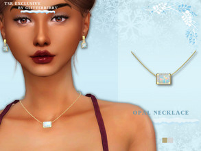 Sims 4 — Opal Necklace  by Glitterberryfly — A gorgeous opal stone set in either gold or silver 