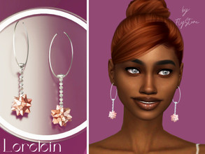 Sims 4 — Lorelein - earrings by FlyStone — Beautiful earrings in the shape of a polygon with small spikes made of