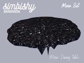 Sims 4 — Moon Dining Table by simbishy — A round dining table made of magical moon rocks.