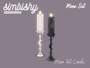 Sims 4 — Moon Tall Candle by simbishy — A tall candle holder & candle dipped in glitter.