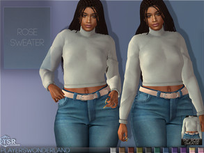 Sims 4 — Rose Sweater by PlayersWonderland — A more cozy sweater perfect for cold days. Coming in 11 swatches. Custom