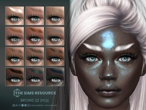 Sims 4 — Brows 22 (HQ) by Caroll912 — A 24-swatch soft and short fantasy eyebrows in in different tones of white, blue,