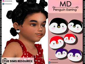 Sims 4 — Penguin Earring Toddler by Mydarling20 — new mesh base game compatible all lods all maps 6 colors