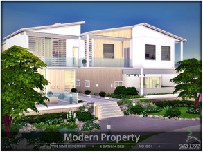 Sims 4 — Modern Property (No CC!) by nobody13922 — A very large, modern family home. Bright and elegant interiors, large