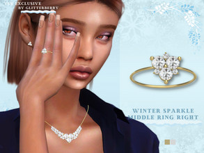 Sims 4 — Winter Sparkle Middle Ring- RIGHT by Glitterberryfly — A gorgeous diamond and gold ring. Comes in silver